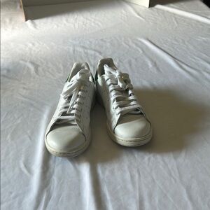 Adidas White and Green Athletic Sneakers Low-Top